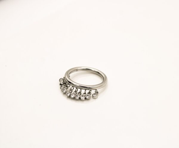 Dangle Drop Ring - Silver